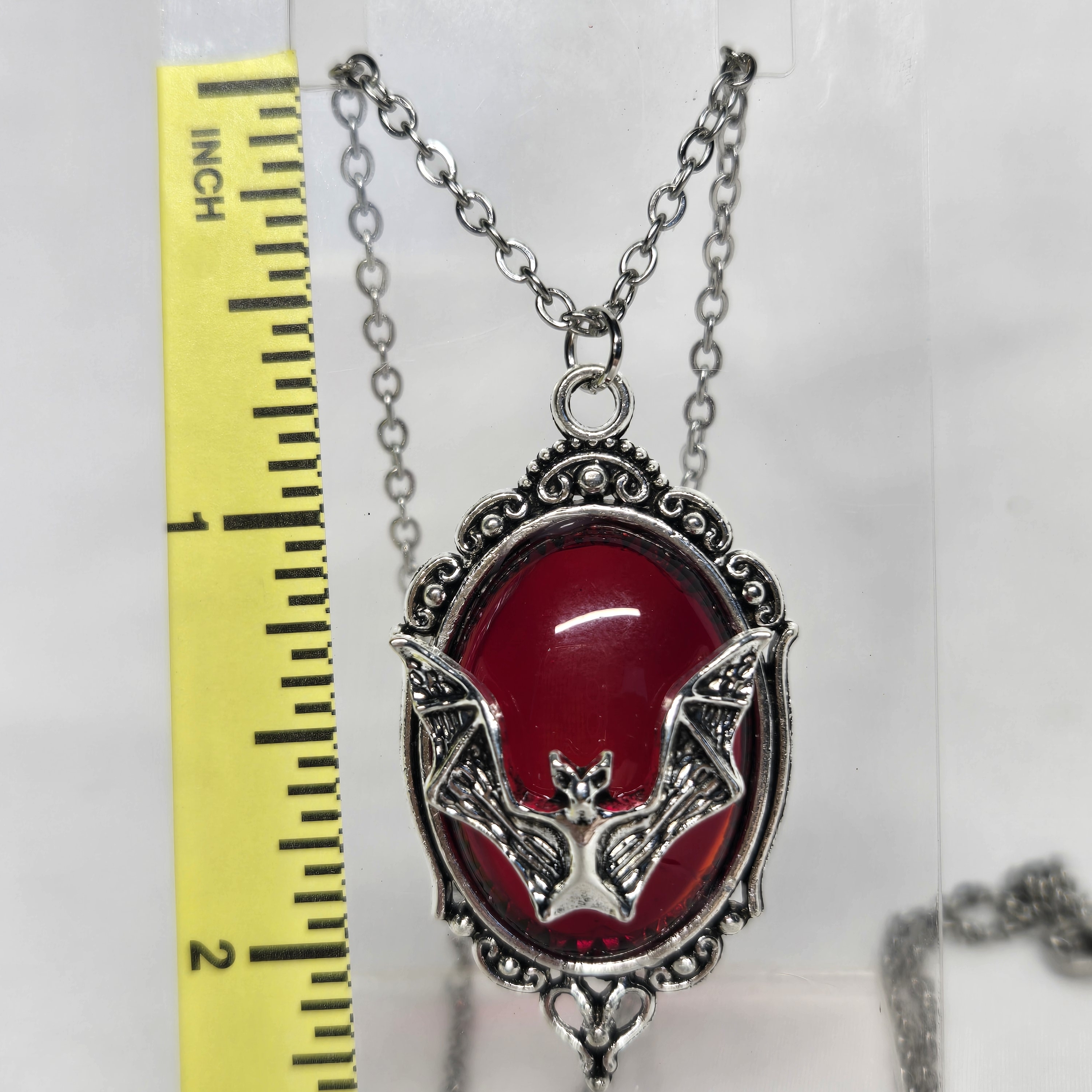 Gothic Silver Bat Pendant Necklace 6$